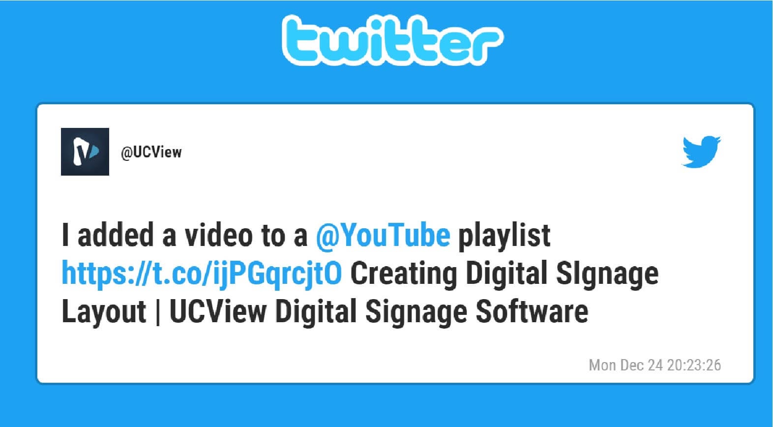 Twitter Banner: Signage content